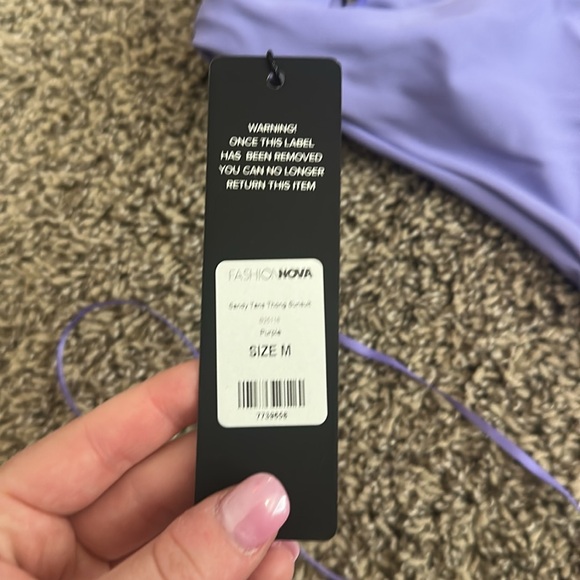 Lavender Halter One-Piece Swimsuit - Picture 2 of 3